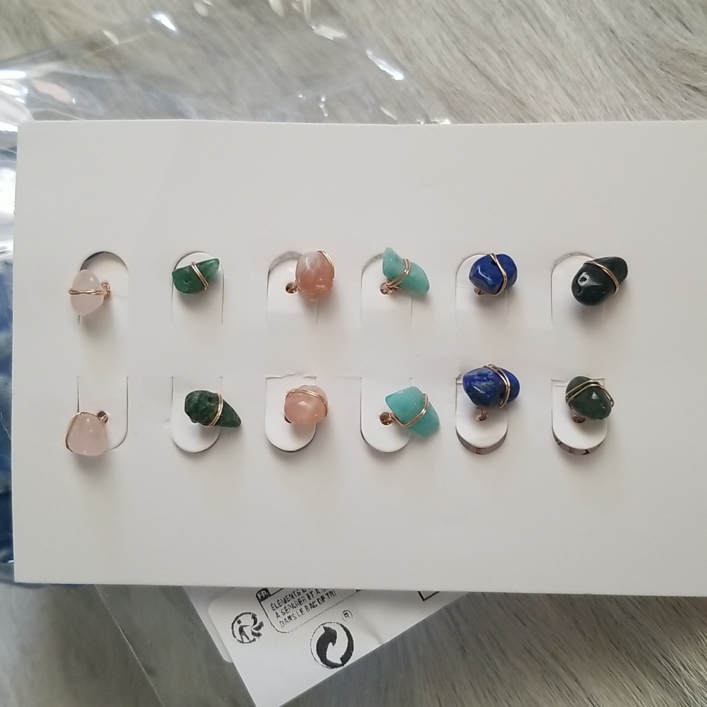 Raw Stone Earrings - Picture 7 of 8